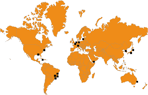 Map of the World with project locations